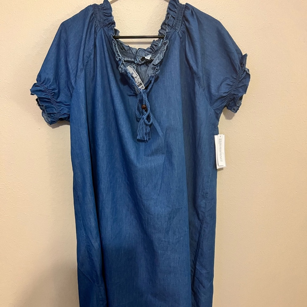 Women’s Midi Denim dress. Size XL. Brand is Madison Grey. Never worn.